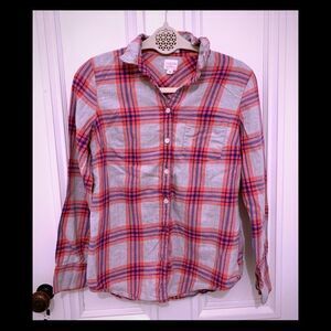 J crew red plaid shirt XS